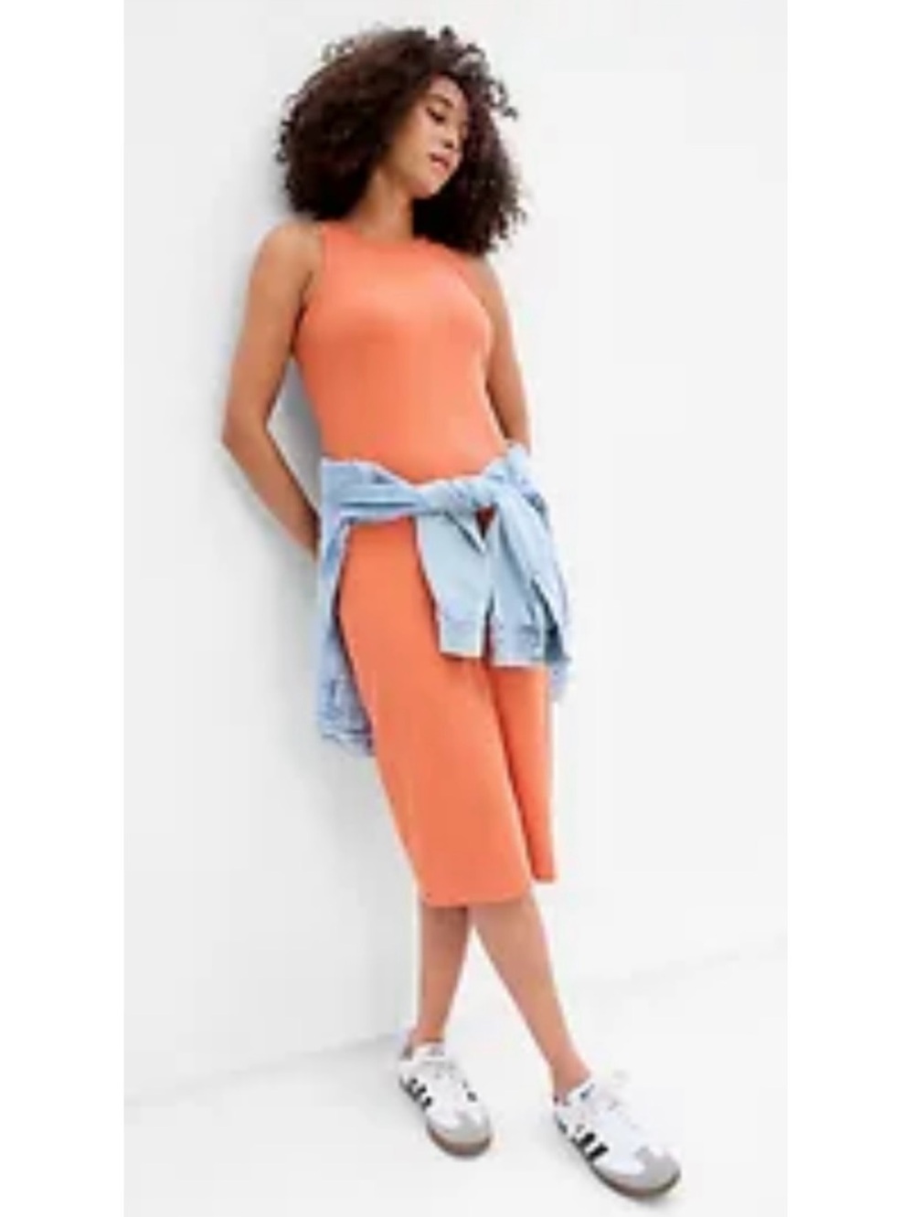 NWT GAP Ribbed Tank Dress - Orange, size LARGE TALL